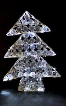 Weihnachtsbaum LED aus Metall mit Kunststoffkristallen 48 cm